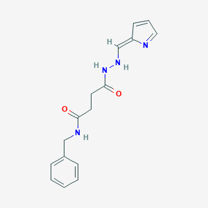molecular formula C16H18N4O2 B324535 N-benzyl-4-oxo-4-[2-[(Z)-pyrrol-2-ylidenemethyl]hydrazinyl]butanamide 