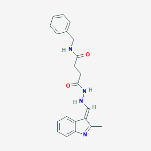 molecular formula C21H22N4O2 B324537 N-benzyl-4-[2-[(E)-(2-methylindol-3-ylidene)methyl]hydrazinyl]-4-oxobutanamide 