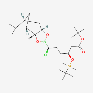 4,6-Methano-1,3,2-benzodioxaborole-2-hexanoic acid, epsilon-chloro-beta-[[(1,1-dimethylethyl)dimethylsilyl]oxy]hexahydro-3a,5,5-trimethyl-, 1,1-dimethylethyl ester, (betaS,epsilonS,3aS,4S,6S,7aR)-