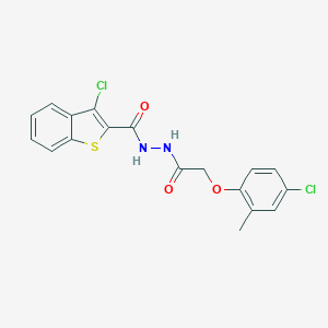 molecular formula C18H14Cl2N2O3S B324539 3-chloro-N'-[(4-chloro-2-methylphenoxy)acetyl]-1-benzothiophene-2-carbohydrazide 