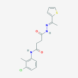 molecular formula C17H18ClN3O2S B324540 N-(3-chloro-2-methylphenyl)-4-oxo-4-{2-[1-(2-thienyl)ethylidene]hydrazino}butanamide 