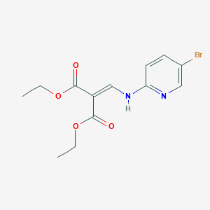 molecular formula C13H15BrN2O4 B3245417 Diethyl 2-(((5-bromopyridin-2-yl)amino)methylene)malonate CAS No. 16867-58-6