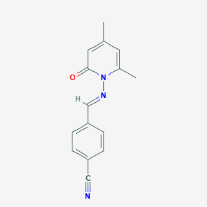 molecular formula C15H13N3O B324542 4-{(E)-[(4,6-dimethyl-2-oxopyridin-1(2H)-yl)imino]methyl}benzonitrile 