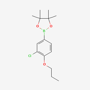 molecular formula C15H22BClO3 B3245433 3-Chloro-4-propoxyphenylboronic acid pinacol ester CAS No. 1688655-72-2