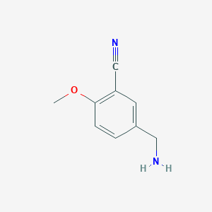 molecular formula C9H10N2O B3245462 5-(氨甲基)-2-甲氧基苯甲腈 CAS No. 169045-13-0