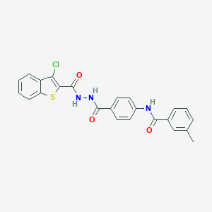 molecular formula C24H18ClN3O3S B324549 N-[4-({2-[(3-chloro-1-benzothien-2-yl)carbonyl]hydrazino}carbonyl)phenyl]-3-methylbenzamide 