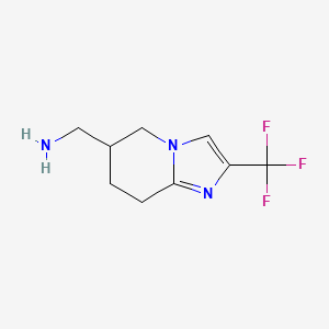 molecular formula C9H12F3N3 B3245515 [2-(trifluoromethyl)-5H,6H,7H,8H-imidazo[1,2-a]pyridin-6-yl]methanamine CAS No. 1694748-87-2