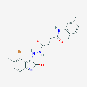 molecular formula C21H21BrN4O3 B324552 4-[2-(4-bromo-5-methyl-2-oxoindol-3-yl)hydrazinyl]-N-(2,5-dimethylphenyl)-4-oxobutanamide 
