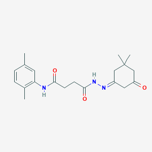 molecular formula C20H27N3O3 B324553 4-[2-(3,3-dimethyl-5-oxocyclohexylidene)hydrazino]-N-(2,5-dimethylphenyl)-4-oxobutanamide 