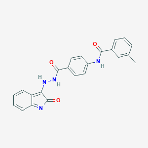 molecular formula C23H18N4O3 B324557 3-methyl-N-[4-[[(2-oxoindol-3-yl)amino]carbamoyl]phenyl]benzamide 