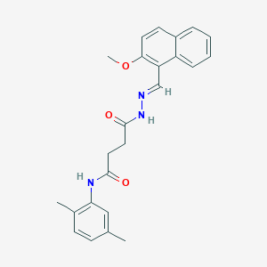 molecular formula C24H25N3O3 B324560 N-(2,5-dimethylphenyl)-4-{2-[(2-methoxy-1-naphthyl)methylene]hydrazino}-4-oxobutanamide 