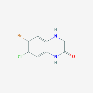 molecular formula C8H6BrClN2O B3245604 6-bromo-7-chloro-3,4-dihydroquinoxalin-2(1H)-one CAS No. 170098-93-8