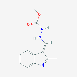 molecular formula C12H13N3O2 B324564 methyl N-[[(E)-(2-methylindol-3-ylidene)methyl]amino]carbamate 
