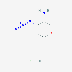 molecular formula C5H11ClN4O B3245673 (3S,4S)-4-azidotetrahydro-2H-pyran-3-amine hydrochloride CAS No. 1707289-89-1