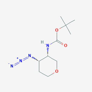 molecular formula C10H18N4O3 B3245677 tert-butyl ((3S,4S)-4-azidotetrahydro-2H-pyran-3-yl)carbamate CAS No. 1707290-13-8