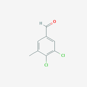 molecular formula C8H6Cl2O B3245686 Benzaldehyde, 3,4-dichloro-5-methyl- CAS No. 170879-72-8