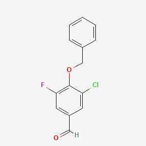 molecular formula C14H10ClFO2 B3245706 4-(苄氧基)-3-氯-5-氟苯甲醛 CAS No. 1709785-15-8