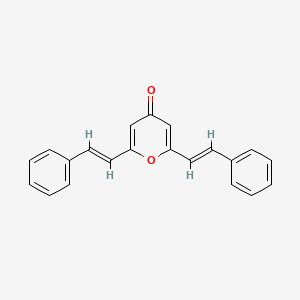 molecular formula C21H16O2 B3245728 2,6-Distyryl-4H-pyran-4-one CAS No. 17173-83-0