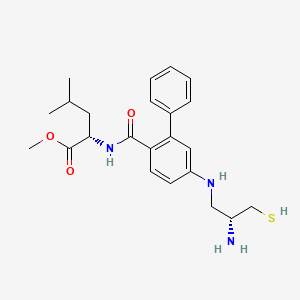 molecular formula C23H31N3O3S B3245735 methyl (2S)-2-[[4-[[(2R)-2-amino-3-sulfanylpropyl]amino]-2-phenylbenzoyl]amino]-4-methylpentanoate CAS No. 171744-11-9