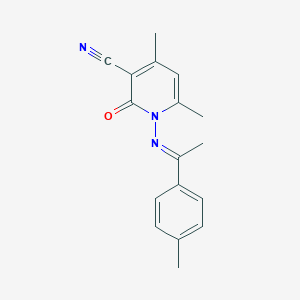 molecular formula C17H17N3O B324575 4,6-dimethyl-1-{[(1E)-1-(4-methylphenyl)ethylidene]amino}-2-oxo-1,2-dihydropyridine-3-carbonitrile 