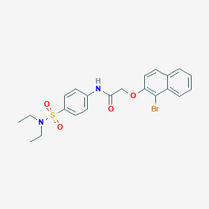 molecular formula C22H23BrN2O4S B324576 2-[(1-bromo-2-naphthyl)oxy]-N-{4-[(diethylamino)sulfonyl]phenyl}acetamide 