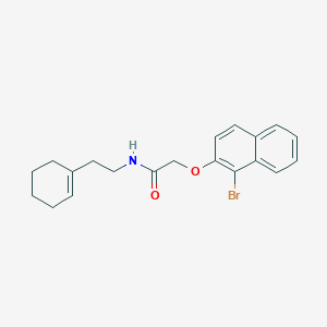 molecular formula C20H22BrNO2 B324577 2-[(1-bromo-2-naphthyl)oxy]-N-[2-(1-cyclohexen-1-yl)ethyl]acetamide 
