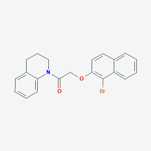 molecular formula C21H18BrNO2 B324578 1-bromo-2-naphthyl 2-(3,4-dihydro-1(2H)-quinolinyl)-2-oxoethyl ether 