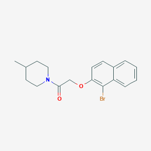 molecular formula C18H20BrNO2 B324579 1-{[(1-Bromo-2-naphthyl)oxy]acetyl}-4-methylpiperidine 