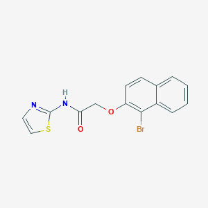 molecular formula C15H11BrN2O2S B324586 2-[(1-bromo-2-naphthyl)oxy]-N-(1,3-thiazol-2-yl)acetamide 