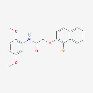 molecular formula C20H18BrNO4 B324588 2-[(1-bromo-2-naphthyl)oxy]-N-(2,5-dimethoxyphenyl)acetamide 