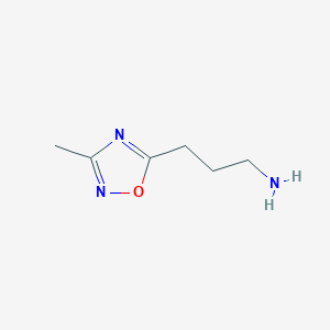 molecular formula C6H11N3O B3245928 3-(3-Methyl-1,2,4-oxadiazol-5-yl)propan-1-amine CAS No. 173336-40-8