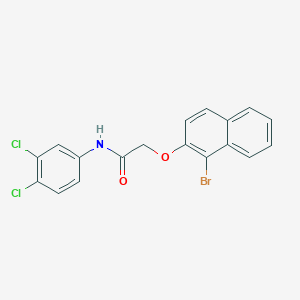 molecular formula C18H12BrCl2NO2 B324593 2-[(1-bromo-2-naphthyl)oxy]-N-(3,4-dichlorophenyl)acetamide 