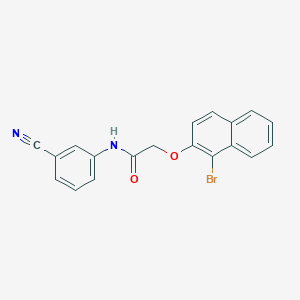 molecular formula C19H13BrN2O2 B324594 2-[(1-bromo-2-naphthyl)oxy]-N-(3-cyanophenyl)acetamide 