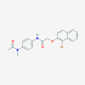 molecular formula C21H19BrN2O3 B324597 N-{4-[acetyl(methyl)amino]phenyl}-2-[(1-bromo-2-naphthyl)oxy]acetamide 