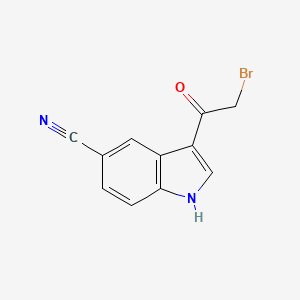 molecular formula C11H7BrN2O B3245975 3-(2-bromoacetyl)-1H-indole-5-carbonitrile CAS No. 17380-46-0