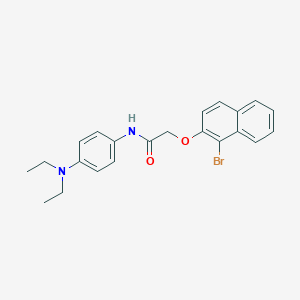molecular formula C22H23BrN2O2 B324599 2-[(1-bromo-2-naphthyl)oxy]-N-[4-(diethylamino)phenyl]acetamide 