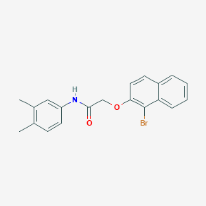 molecular formula C20H18BrNO2 B324600 2-[(1-bromo-2-naphthyl)oxy]-N-(3,4-dimethylphenyl)acetamide 