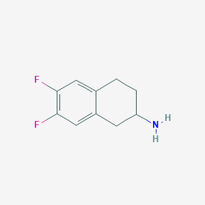 molecular formula C10H11F2N B3246006 (-)-6,7-Difluoro-1,2,3,4-tetrahydronaphthalen-2-ylamine CAS No. 173998-64-6