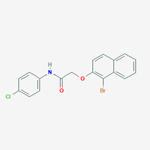molecular formula C18H13BrClNO2 B324601 2-[(1-bromo-2-naphthyl)oxy]-N-(4-chlorophenyl)acetamide 