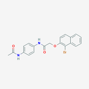 molecular formula C20H17BrN2O3 B324605 N-[4-(acetylamino)phenyl]-2-[(1-bromo-2-naphthyl)oxy]acetamide 