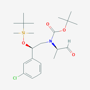 Carbamic acid, N-[(2R)-2-(3-chlorophenyl)-2-[[(1,1-dimethylethyl)dimethylsilyl]oxy]ethyl]-N-[(1R)-1-methyl-2-oxoethyl]-, 1,1-dimethylethyl ester