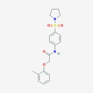 molecular formula C19H22N2O4S B324618 2-(2-methylphenoxy)-N-(4-pyrrolidin-1-ylsulfonylphenyl)acetamide 