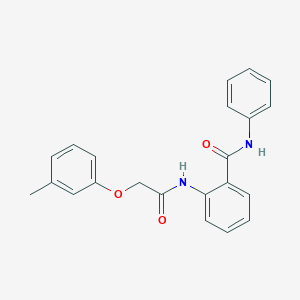 molecular formula C22H20N2O3 B324627 2-{[(3-methylphenoxy)acetyl]amino}-N-phenylbenzamide 