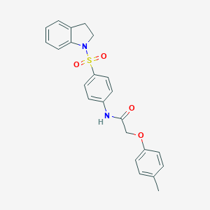 molecular formula C23H22N2O4S B324632 N-[4-(2,3-dihydro-1H-indol-1-ylsulfonyl)phenyl]-2-(4-methylphenoxy)acetamide 
