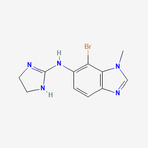 molecular formula C11H12BrN5 B3246333 7-Bromo-N-(4,5-dihydro-1H-imidazol-2-yl)-1-methyl-1H-benzo[d]imidazol-6-amine CAS No. 177843-99-1