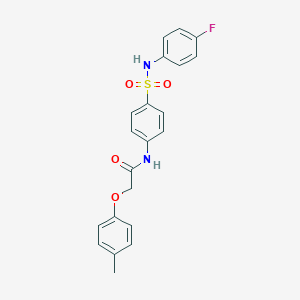 molecular formula C21H19FN2O4S B324636 N-{4-[(4-fluoroanilino)sulfonyl]phenyl}-2-(4-methylphenoxy)acetamide 