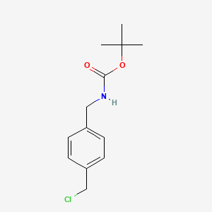 molecular formula C13H18ClNO2 B3246369 tert-Butyl 4-(chloromethyl)benzylcarbamate CAS No. 178053-18-4