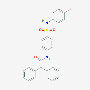 molecular formula C26H21FN2O3S B324638 N-(4-{[(4-fluorophenyl)amino]sulfonyl}phenyl)-2,2-diphenylacetamide 