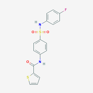 molecular formula C17H13FN2O3S2 B324639 N-{4-[(4-fluoroanilino)sulfonyl]phenyl}-2-thiophenecarboxamide 