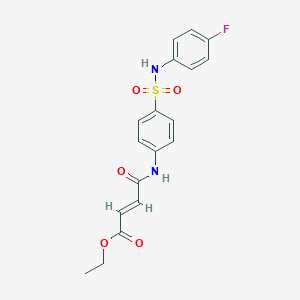 molecular formula C18H17FN2O5S B324641 Ethyl 4-{4-[(4-fluoroanilino)sulfonyl]anilino}-4-oxo-2-butenoate 